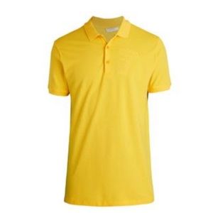 Versace Logo Embroidery Pique Yellow